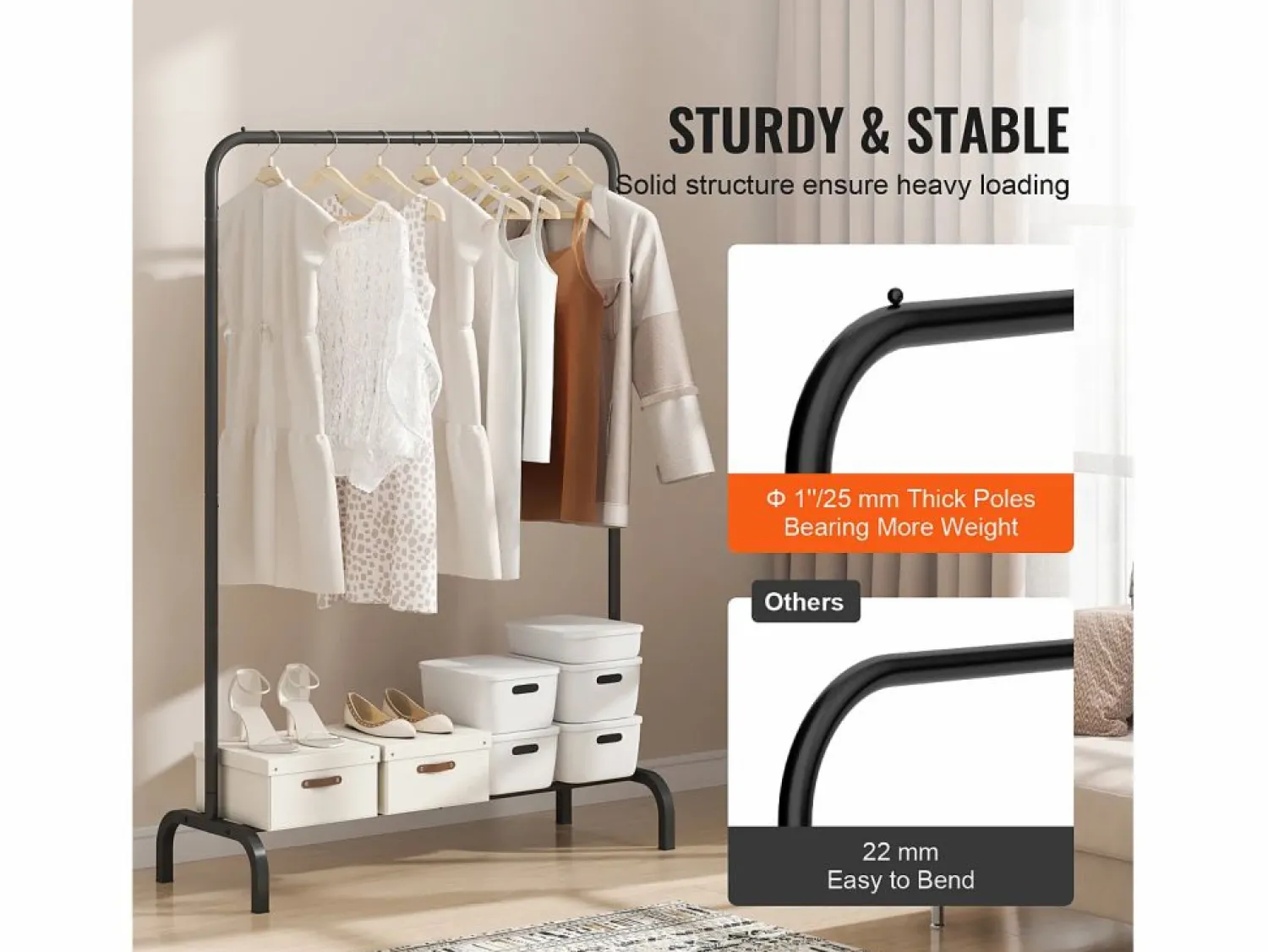 Online Perchero Resistente SucceBuy con Barra para Colgar en el Dormitorio. Burro Para Ropa