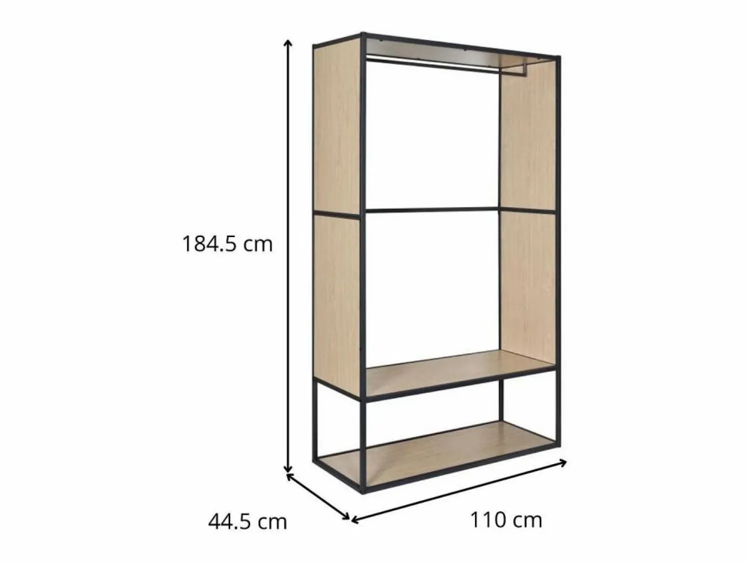 New Perchero reversible de madera y metal OSLO Armario Abierto, Vestidor