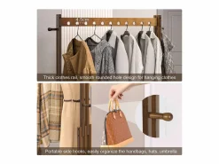Perchero robusto con estante, perchero con ruedas, perchero para dormitorio 104x32,2x166cm Burro Para Ropa