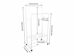 Discount Perchero rodante armario doble con ruedas perchero 80,5x51x155cm Burro Para Ropa