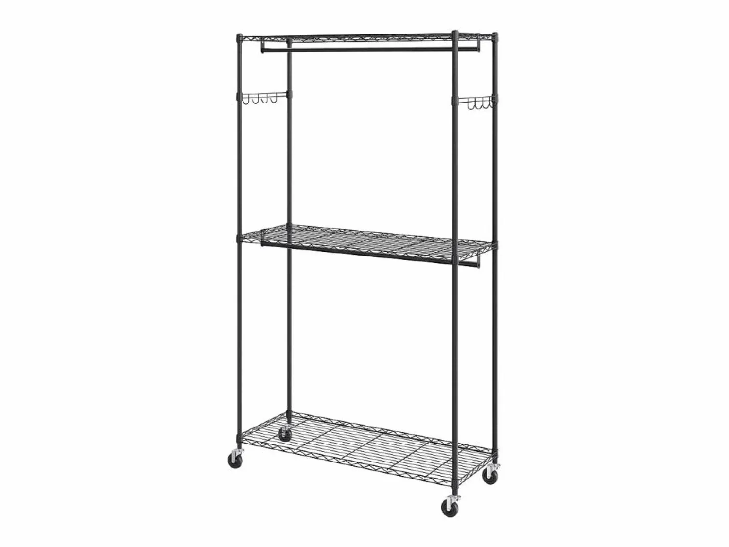Best Perchero SucceBuy con Ruedas, 3 Niveles, Capacidad de Carga: 180 kg Negro