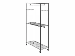 Best Perchero SucceBuy con Ruedas, 3 Niveles, Capacidad de Carga: 180 kg Negro