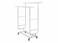 New Perchero SucceBuy de Alta Resistencia, con Doble Barra para Colgar, Capacidad de 272 kg, Acero Duradero Plateado