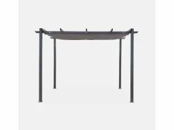 New Sweeek Pergola, aluminio, 3x3m, tela deslizante Gris
