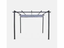 New Sweeek Pergola, aluminio, 3x3m, tela deslizante Gris