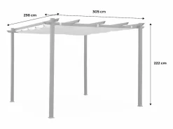 New Sweeek Pergola, aluminio, 3x3m, tela deslizante Gris