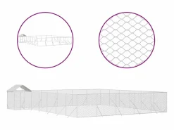 Outlet Clicnbuy Perrera exterior con toldo acero galvanizado plata 12x12x2,5 m Plateado