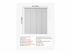 Clearance Persiana de Paneles SucceBuy con Riel Extensible, 116-218 cm de Ancho, Panel Japonés Vertical Ajustable hasta 243 cm de Altura, Persianas De Interior