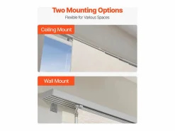 Persiana de Paneles SucceBuy con Riel Extensible, 116-218 cm de Ancho, Panel Japonés Vertical Ajustable hasta 243 cm de Altura, Marrón Claro Persianas De Interior