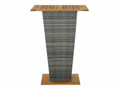 Outlet Garden Furniture Pia Mesa alta ratán sintético y madera de acacia 80x80x110 cm Gris
