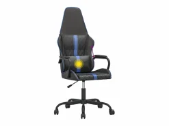 Discount Clicnbuy piezas Silla gaming con masaje cuero sintético y negro Azul