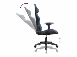 Clicnbuy piezas Silla gaming cuero sintético y azul