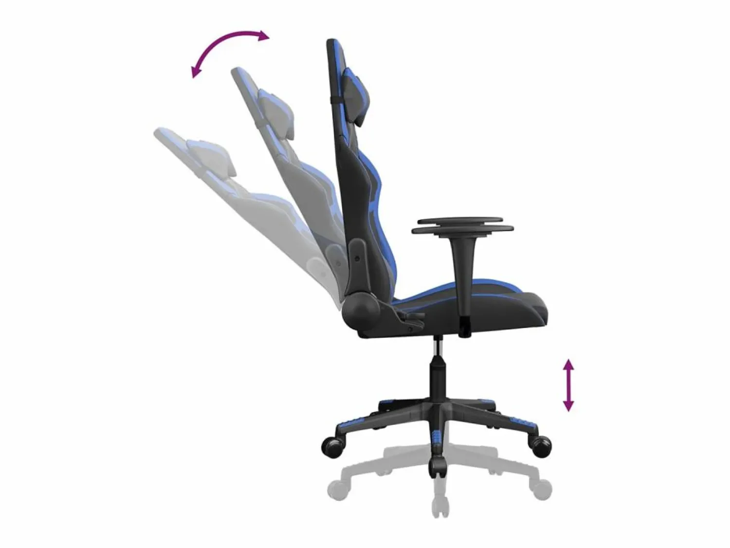 Clicnbuy piezas Silla gaming cuero sintético y azul