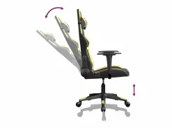 Clicnbuy piezas Silla gaming de masaje cuero sintético negro y