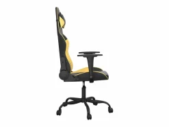 Online Clicnbuy piezas Silla gaming de masaje cuero sintético negro y Dorado