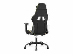Online Clicnbuy piezas Silla gaming de masaje cuero sintético negro y Dorado
