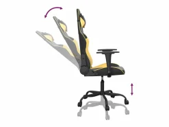 Online Clicnbuy piezas Silla gaming de masaje cuero sintético negro y Dorado