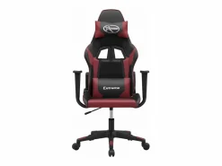 Clicnbuy piezas Silla gaming de masaje cuero sintético negro y vino tinto