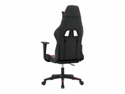 Clicnbuy piezas Silla gaming de masaje cuero sintético negro y vino tinto