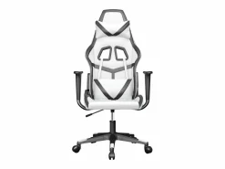 Clicnbuy piezas Silla gaming de masaje cuero sintético blanco y