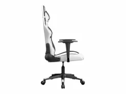 Clicnbuy piezas Silla gaming de masaje cuero sintético blanco y