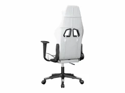 Clicnbuy piezas Silla gaming de masaje cuero sintético blanco y