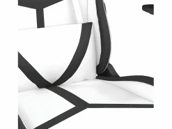 Clicnbuy piezas Silla gaming de masaje cuero sintético blanco y