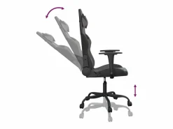 Discount Clicnbuy piezas Silla gaming de masaje cuero sintético negro y Gris