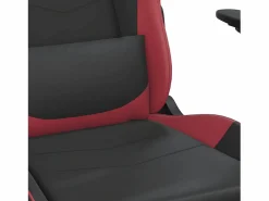 Sale piezas Silla gaming de masaje cuero sintético negro y vino tinto Silla Gaming