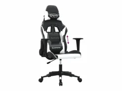 Clicnbuy piezas Silla gaming de masaje cuero sintético negro y