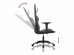 Clicnbuy piezas Silla gaming de masaje cuero sintético negro y