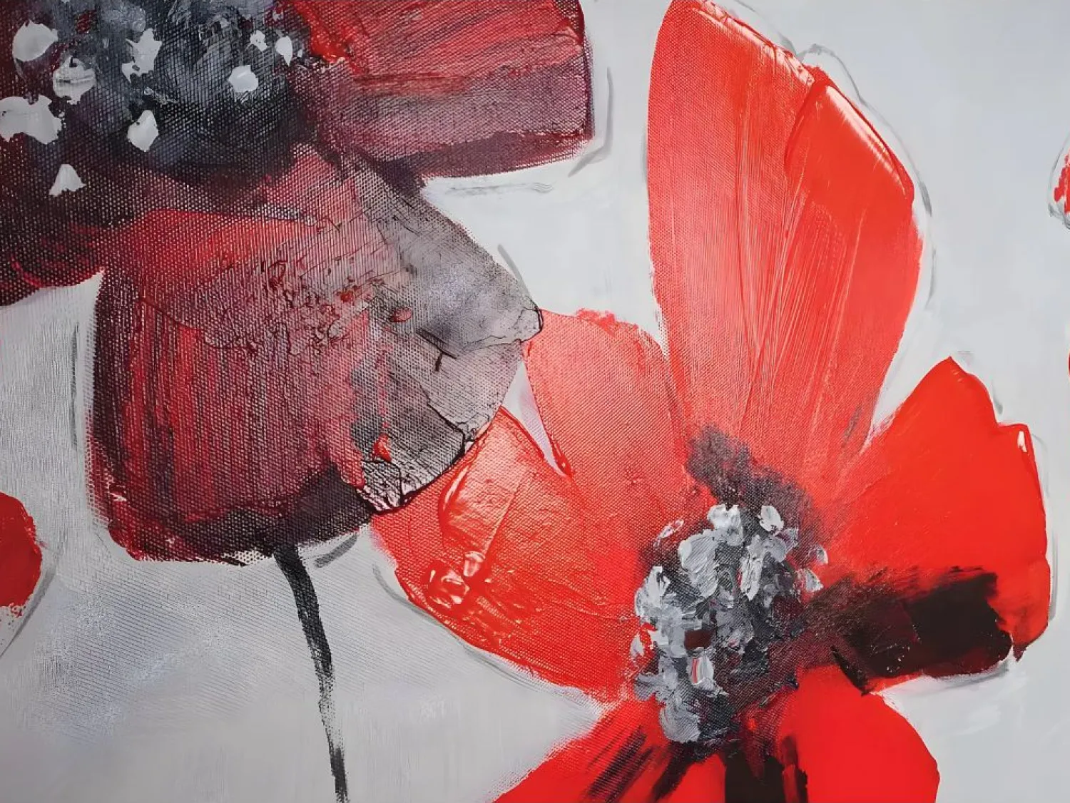 Clearance Pintura al óleo amapola pintada a mano Cuadro