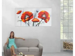Online Pintura al óleo Amapola roja pintada a mano Cuadro