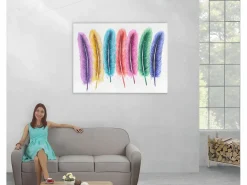 MCW Pintura al óleo plumas pintadas a mano