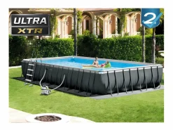 Hot Piscina de jardín 975x488x132 cm con bomba, escalera y accesorios Piscina Desmontable
