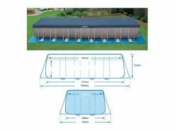 Hot Piscina de jardín 975x488x132 cm con bomba, escalera y accesorios Piscina Desmontable