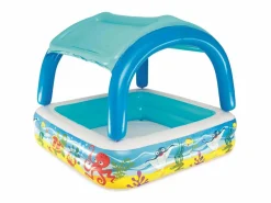 Discount Piscina de juegos con toldo 140x140x114 cm 52192 ES745043 Azul