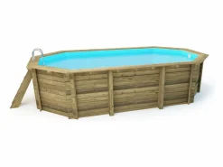 Piscina de madera " Florida " - 6,57 x 4,57 x 1,31 m + cubierta de burbujas 180 µ + cubierta de invierno 280 gr/m². Piscina De Madera