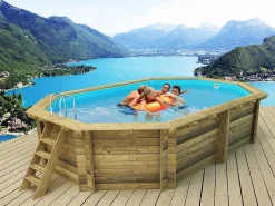 Habitat et jardin Piscina de madera "Miami 145" - 4,86 x 3,36 x 1,45 m