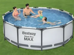 New Piscina Desmontable Tubular Steel Pro Max 366x100 cm con Depuradora Cartucho 2.006 L/H y Escalera Piscina Tubular