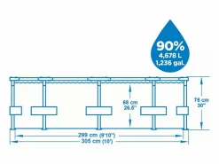 Bestway Piscina Desmontable Tubular Steel Pro Max 305x76 cm con Depuradora Cartucho 1.249 L/H