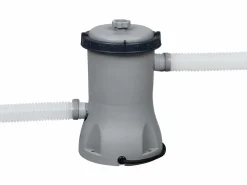 Discount Bestway Piscina Desmontable Tubular Power Steel 404x201x100 cm Depuradora Cartucho 2.006 L/H y Escalera Gris
