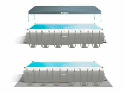 Intex Piscina desmontable Ultra XTR Frame con malla+pelota de voleibol 31805L gris 732x366 cm