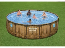 Concept-Usine Piscina elevada efecto ratán marrón 4,88x1,22 m HILO