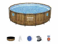 Concept-Usine Piscina elevada efecto ratán marrón 4,88x1,22 m HILO