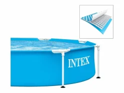 Clearance Intex Piscina familiar niños con estructura metálica sobre suelo Azul