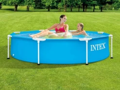 Clearance Intex Piscina familiar niños con estructura metálica sobre suelo Azul