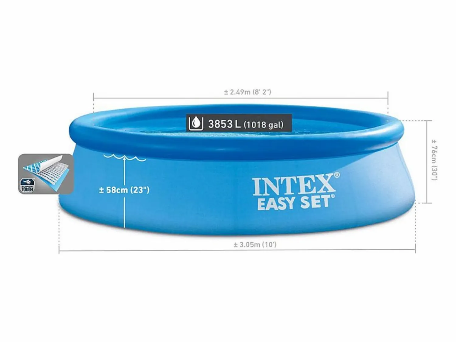 Sale Intex Piscina hinchable Easy Set 3853L 4 personas con depuradora Ø305x76 cm Azul