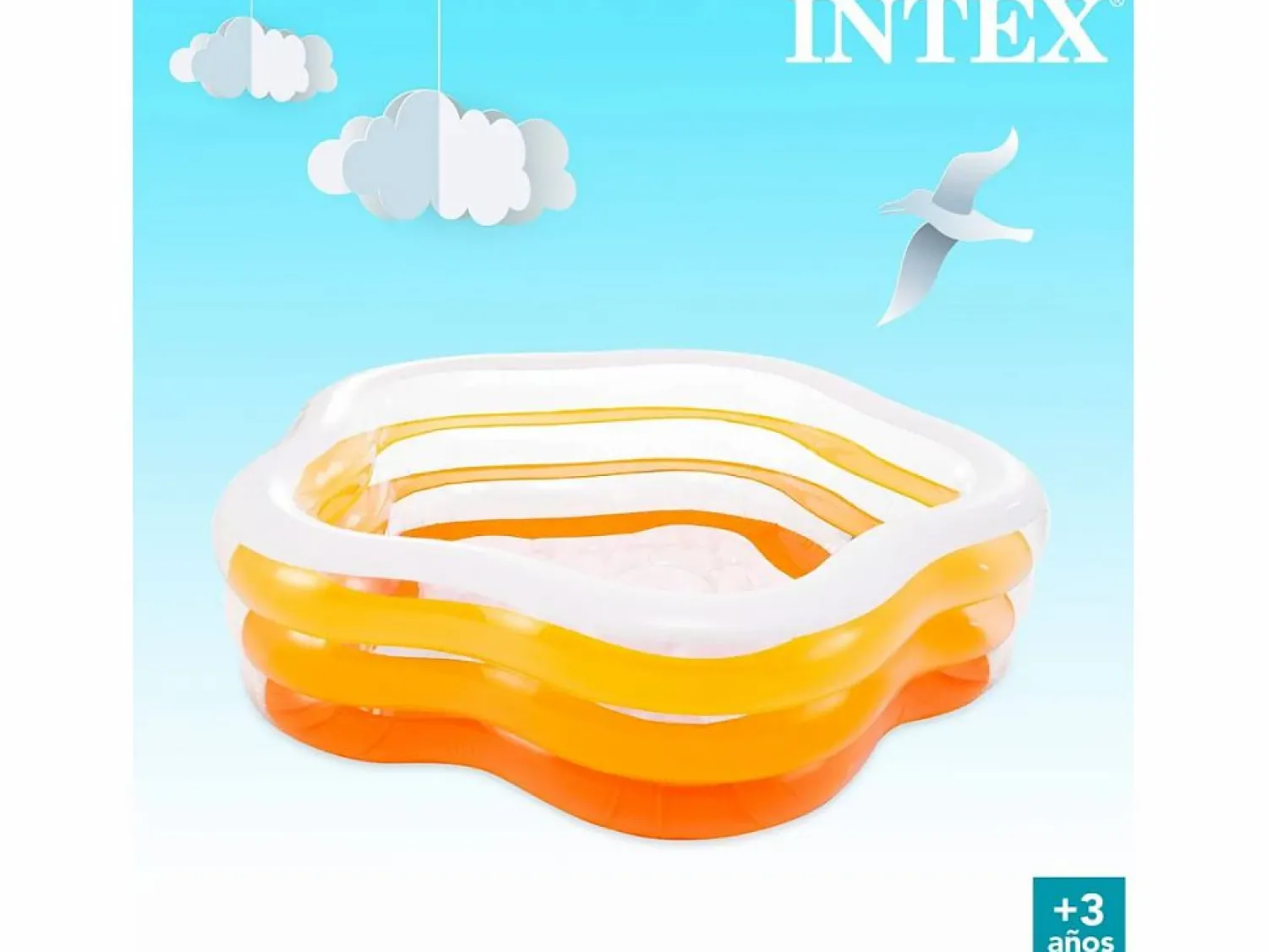 Sale Intex Piscina hinchable infantil Estrella 460L naranja 53x185x180 cm Multicolor