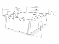 Habitat et jardin Piscina rectangular de madera "Caimans" - 4,10 x 3,00 x 1,24 m
